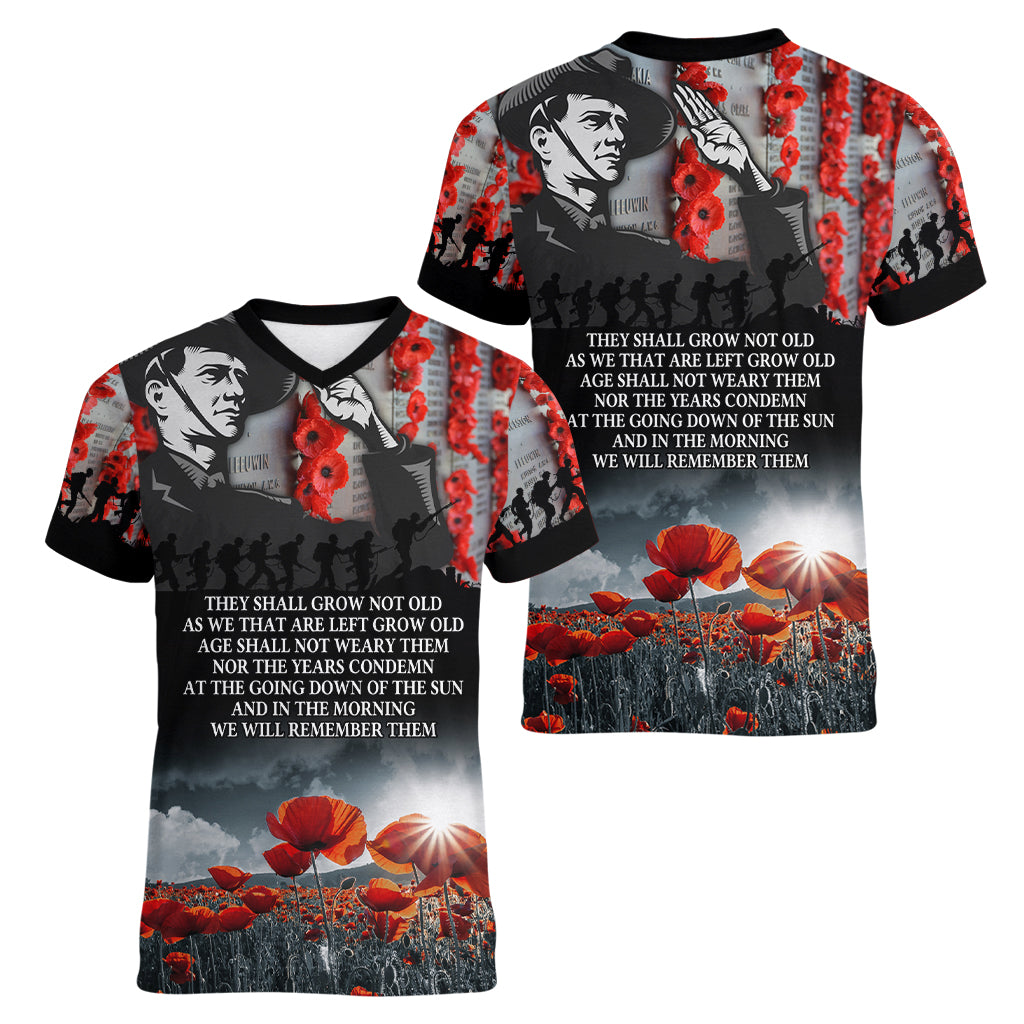 ANZAC DAY Heroes Of The Gallipoli Women V Neck T Shirt LT9 - Polynesian Pride