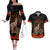 Kangaroo and Kiwi Bird ANZAC Day Custom Couples Matching Off The Shoulder Long Sleeve Dress and Hawaiian Shirt Soldier Style LT9 Black - Polynesian Pride