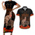 Kangaroo and Kiwi Bird ANZAC Day Custom Couples Matching Short Sleeve Bodycon Dress and Hawaiian Shirt Soldier Style LT9 Black - Polynesian Pride