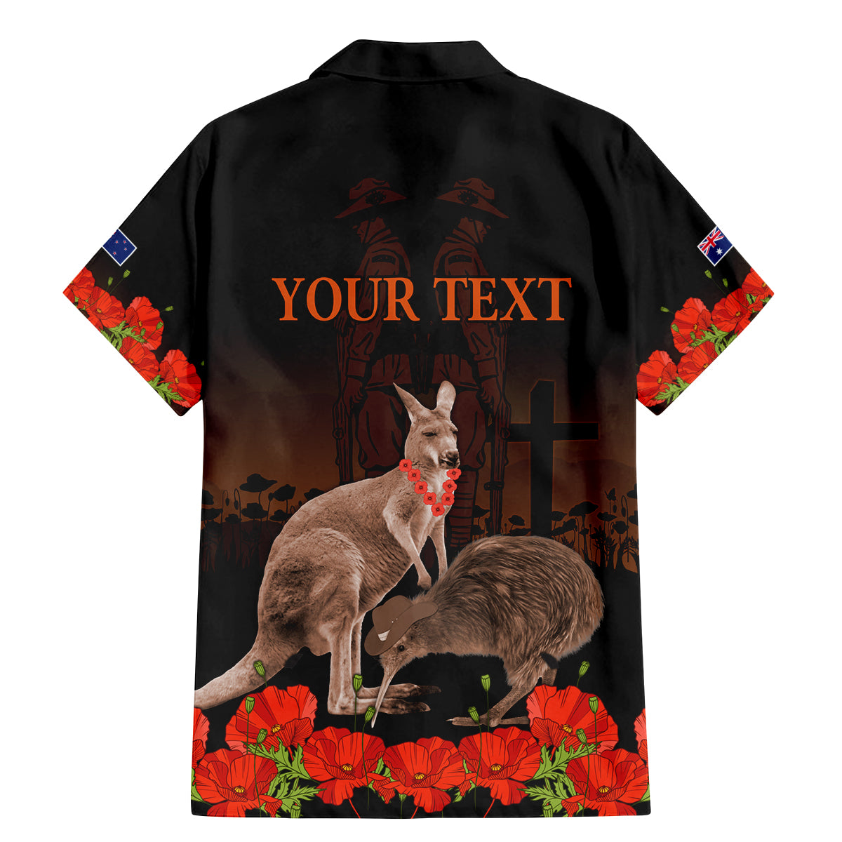 Kangaroo and Kiwi Bird ANZAC Day Custom Family Matching Mermaid Dress and Hawaiian Shirt Soldier Style LT9 - Polynesian Pride