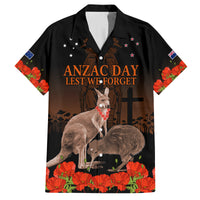 Kangaroo and Kiwi Bird ANZAC Day Custom Family Matching Summer Maxi Dress and Hawaiian Shirt Soldier Style LT9 Dad's Shirt - Short Sleeve Black - Polynesian Pride