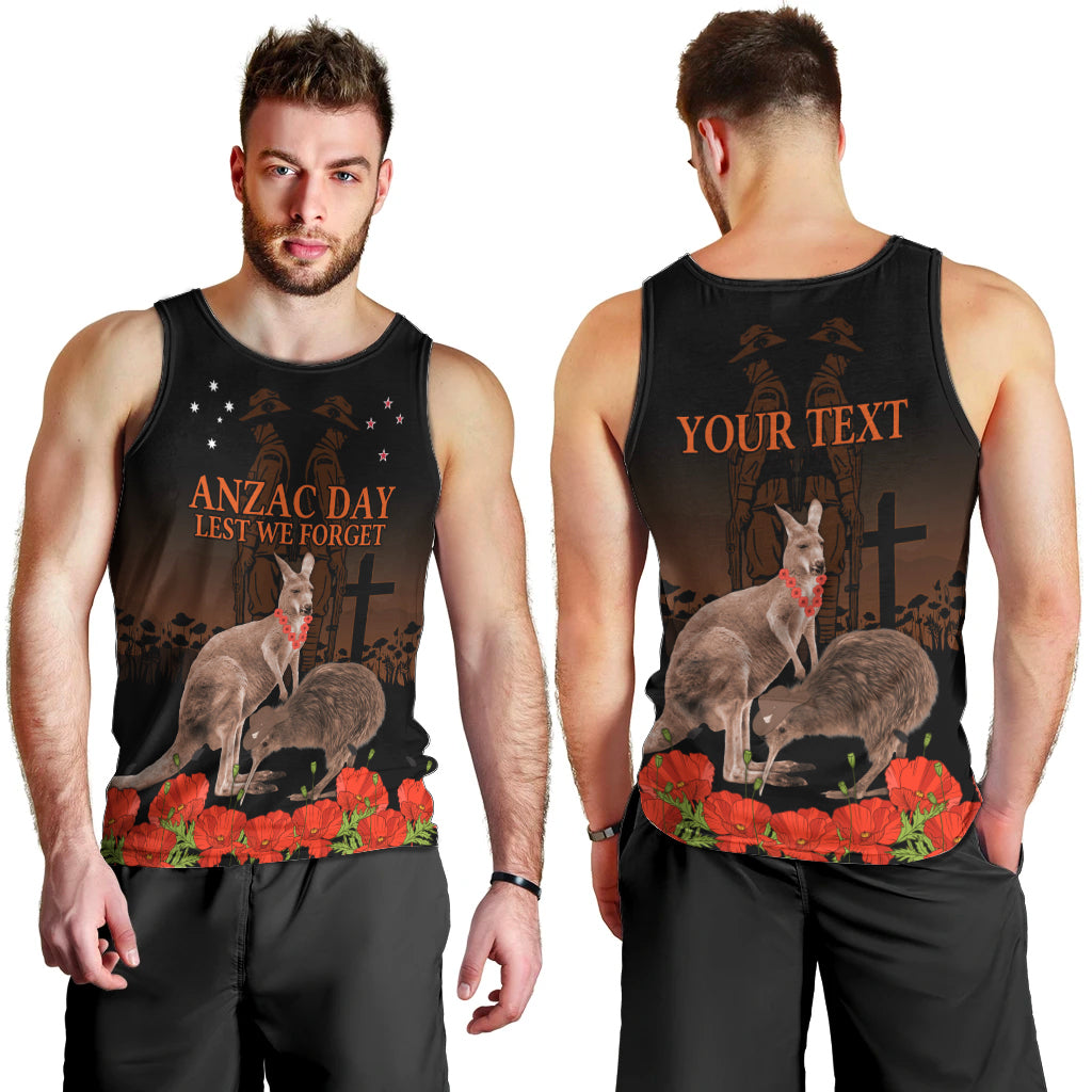 Kangaroo and Kiwi Bird ANZAC Day Custom Men Tank Top Soldier Style LT9 - Polynesian Pride