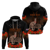 Kangaroo and Kiwi Bird ANZAC Day Custom Zip Hoodie Soldier Style LT9 - Polynesian Pride