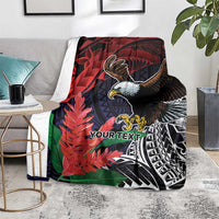 American Samoa Bald Eagle Personalized Blanket Samoa Muamua Le Atua LT9 - Polynesian Pride