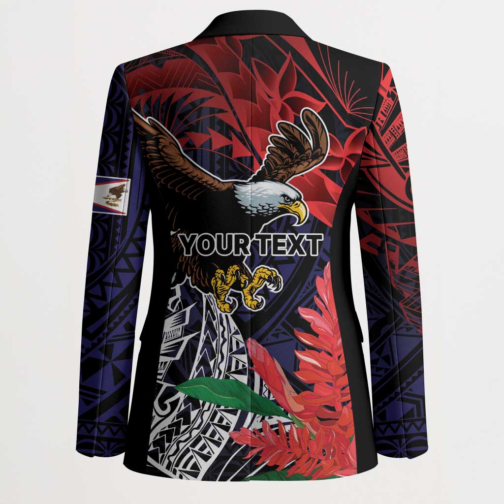 American Samoa Bald Eagle Personalized Blazer Samoa Muamua Le Atua - Polynesian Pride