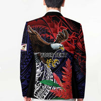 American Samoa Bald Eagle Personalized Blazer Samoa Muamua Le Atua - Polynesian Pride