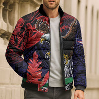 American Samoa Bald Eagle Personalized Bomber Puffer Jacket Samoa Muamua Le Atua - Polynesian Pride