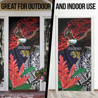 American Samoa Bald Eagle Personalized Door Cover Samoa Muamua Le Atua - Polynesian Pride