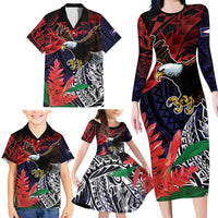 American Samoa Bald Eagle Personalized Family Matching Long Sleeve Bodycon Dress and Hawaiian Shirt Samoa Muamua Le Atua