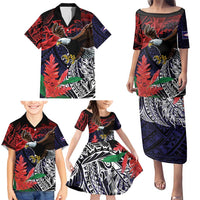 American Samoa Bald Eagle Personalized Family Matching Puletasi and Hawaiian Shirt Samoa Muamua Le Atua