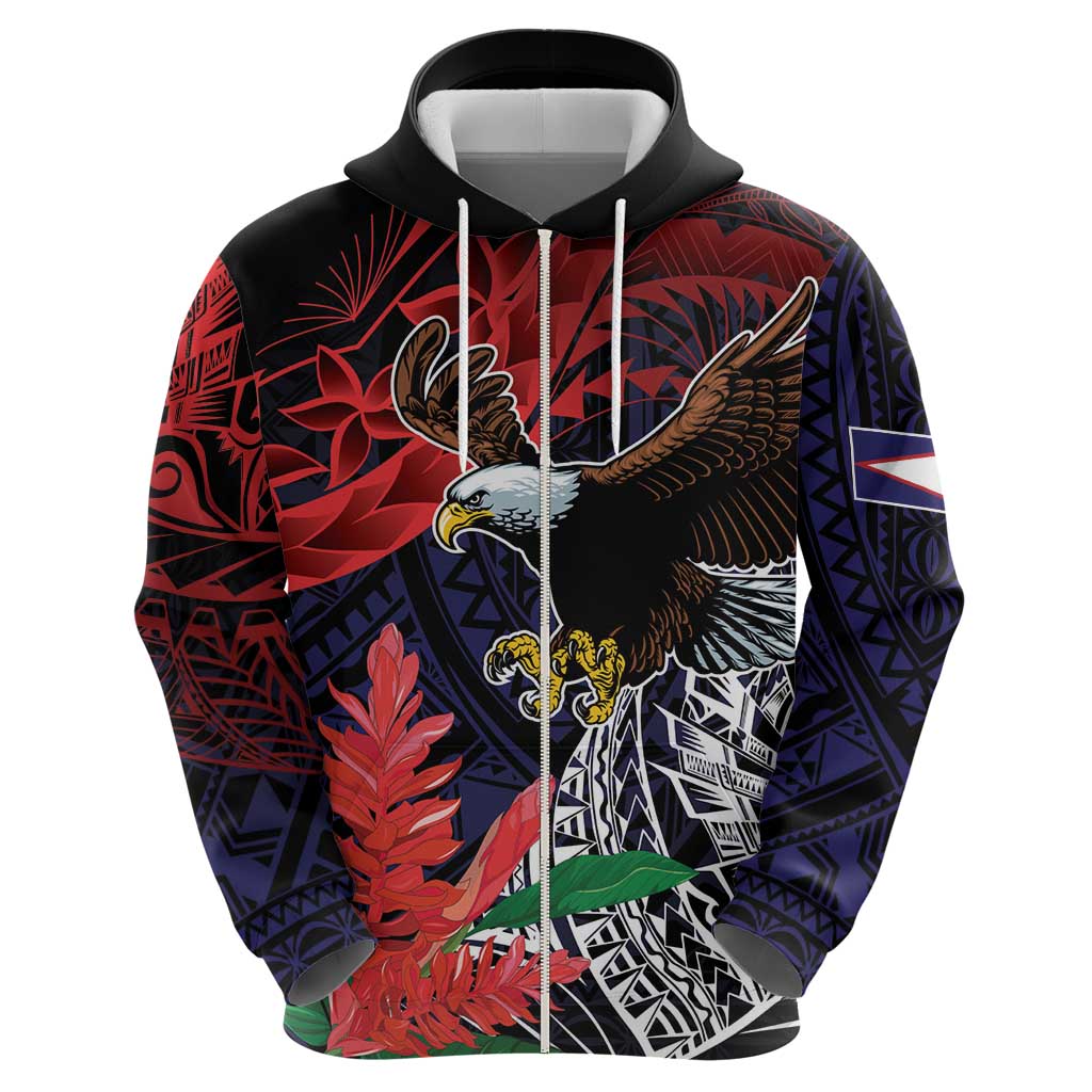 American Samoa Bald Eagle Personalized Hoodie Samoa Muamua Le Atua