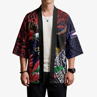 American Samoa Bald Eagle Personalized Kimono Samoa Muamua Le Atua - Polynesian Pride