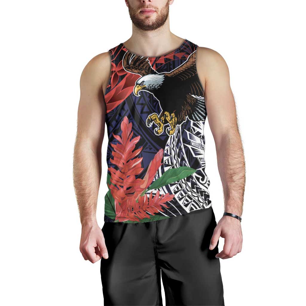American Samoa Bald Eagle Personalized Men Tank Top Samoa Muamua Le Atua