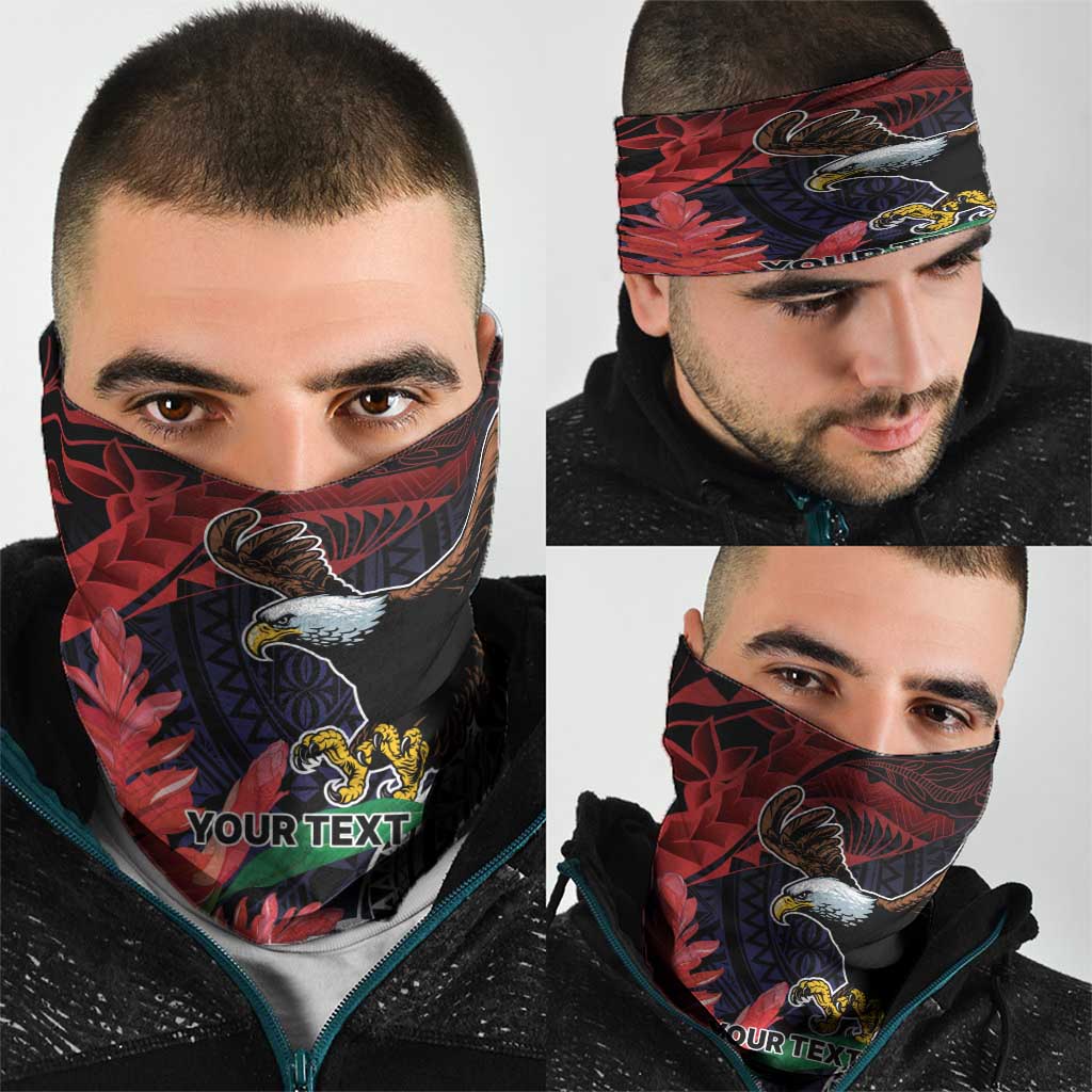 American Samoa Bald Eagle Personalized Neck Gaiter Samoa Muamua Le Atua - Polynesian Pride