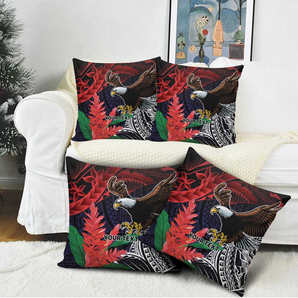 American Samoa Bald Eagle Personalized Pillow Cover Samoa Muamua Le Atua - Polynesian Pride
