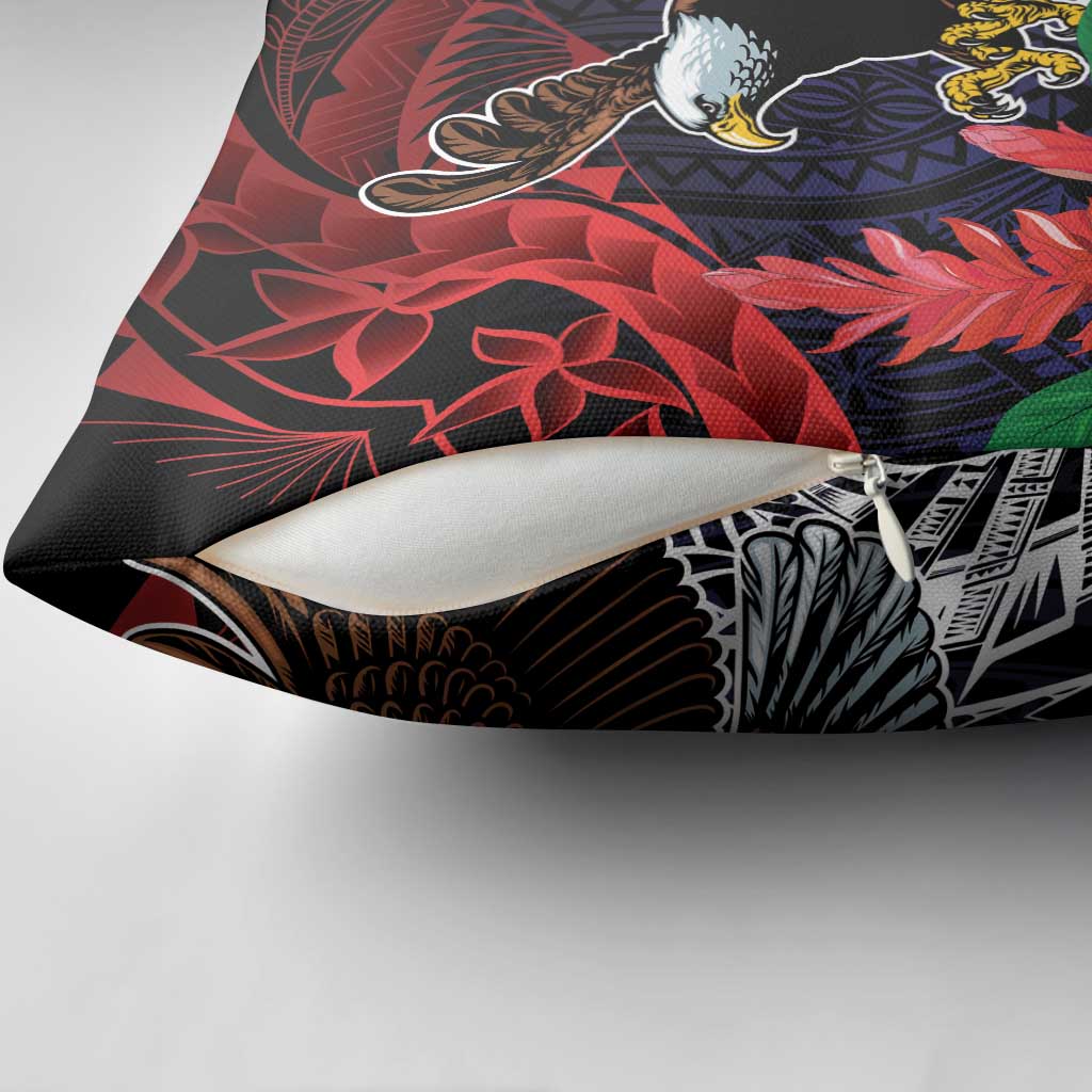 American Samoa Bald Eagle Personalized Pillow Cover Samoa Muamua Le Atua - Polynesian Pride