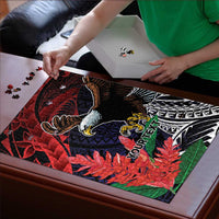 American Samoa Bald Eagle Personalized Puzzle Samoa Muamua Le Atua - Polynesian Pride