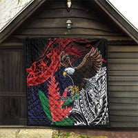 American Samoa Bald Eagle Personalized Quilt Samoa Muamua Le Atua