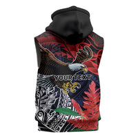 American Samoa Bald Eagle Personalized Sleeveless Zip Hoodie Samoa Muamua Le Atua LT9 - Polynesian Pride