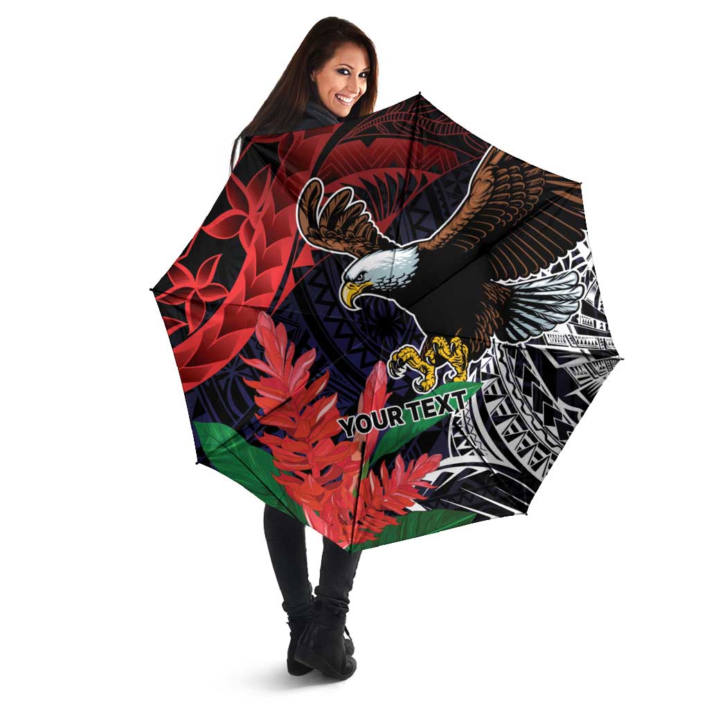 American Samoa Bald Eagle Personalized Umbrella Samoa Muamua Le Atua - Polynesian Pride