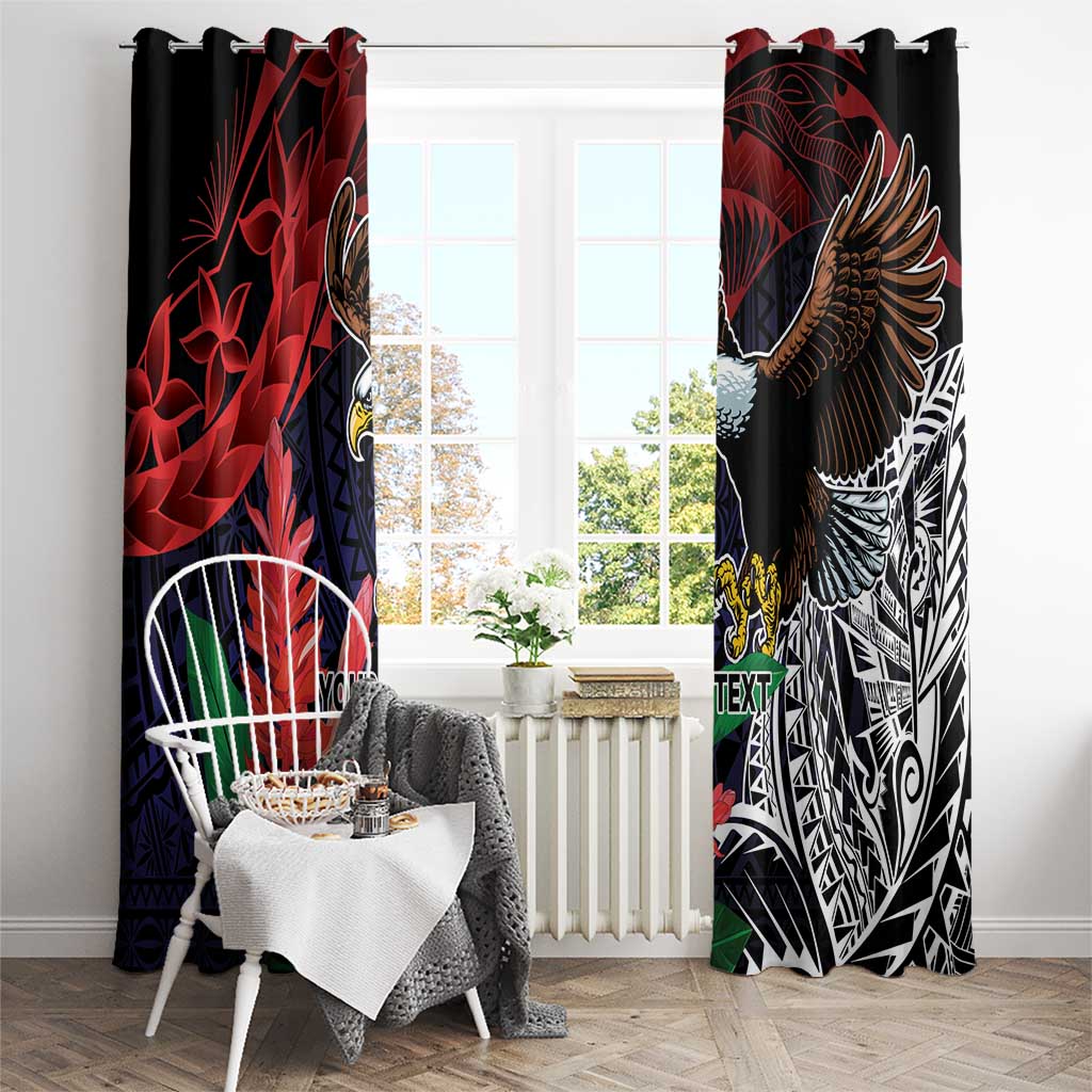 American Samoa Bald Eagle Personalized Window Curtain Samoa Muamua Le Atua