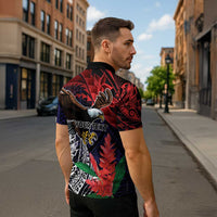 American Samoa Bald Eagle Personalized Zipper Polo Shirt Samoa Muamua Le Atua - Polynesian Pride