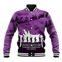 Anzac Day Gallipoli Personalised Baseball Jacket Purple Poppy Flowers LT9 Unisex Purple - Polynesian Pride