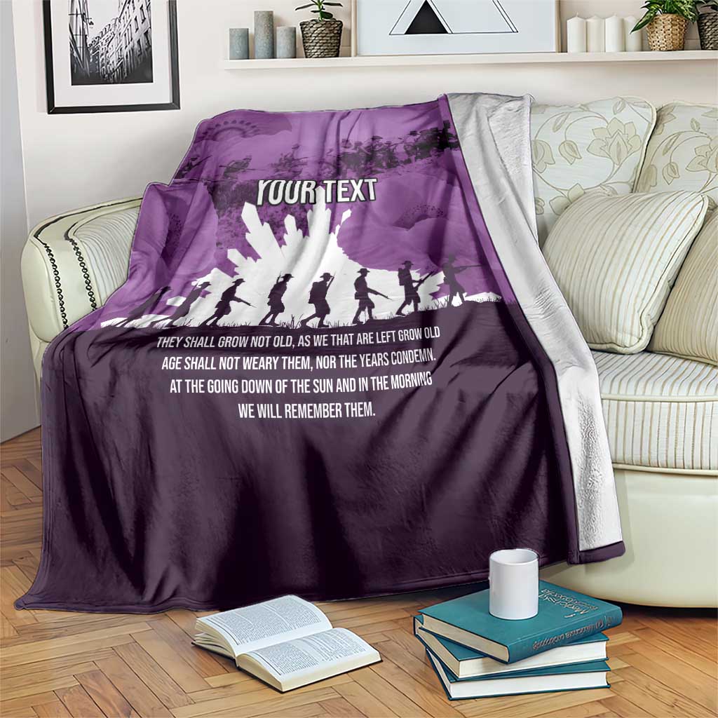 Anzac Day Gallipoli Personalised Blanket Purple Poppy Flowers LT9 Purple - Polynesian Pride