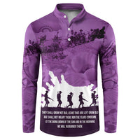 Anzac Day Gallipoli Personalised Button Sweatshirt Purple Poppy Flowers LT9 Purple - Polynesian Pride