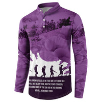 Anzac Day Gallipoli Personalised Button Sweatshirt Purple Poppy Flowers LT9 - Polynesian Pride