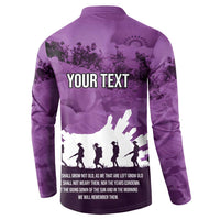 Anzac Day Gallipoli Personalised Button Sweatshirt Purple Poppy Flowers LT9 - Polynesian Pride