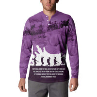 Anzac Day Gallipoli Personalised Button Sweatshirt Purple Poppy Flowers LT9 - Polynesian Pride