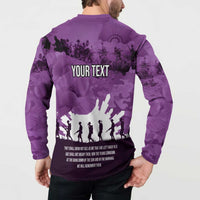 Anzac Day Gallipoli Personalised Button Sweatshirt Purple Poppy Flowers LT9 - Polynesian Pride