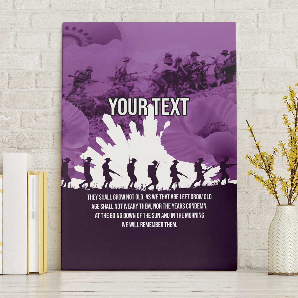 Anzac Day Gallipoli Personalised Canvas Wall Art Purple Poppy Flowers LT9 Without Frame Purple - Polynesian Pride