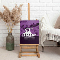 Anzac Day Gallipoli Personalised Canvas Wall Art Purple Poppy Flowers