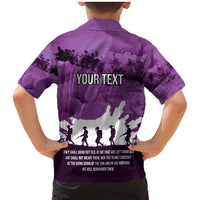 Anzac Day Gallipoli Personalised Family Matching Mermaid Dress and Hawaiian Shirt Purple Poppy Flowers