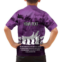 Anzac Day Gallipoli Personalised Family Matching Puletasi and Hawaiian Shirt Purple Poppy Flowers