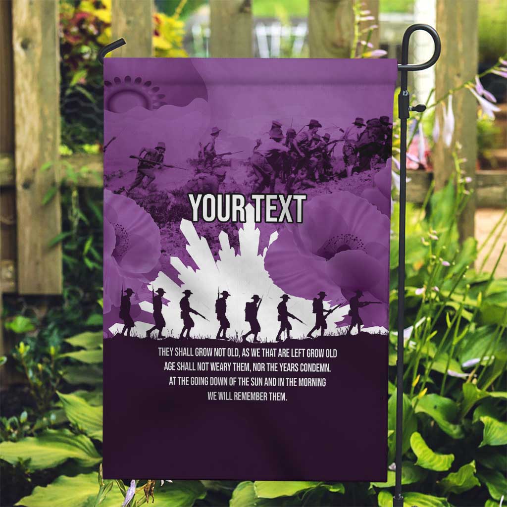 Anzac Day Gallipoli Personalised Garden Flag Purple Poppy Flowers LT9 Garden Flag Purple - Polynesian Pride