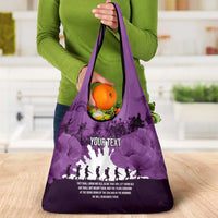 Anzac Day Gallipoli Personalised Grocery Bag Purple Poppy Flowers
