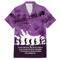 Anzac Day Gallipoli Personalised Hawaiian Shirt Purple Poppy Flowers LT9 Purple - Polynesian Pride