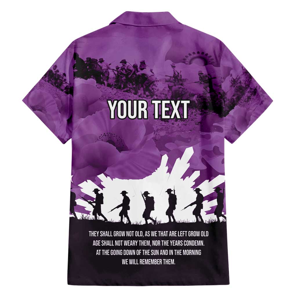 Anzac Day Gallipoli Personalised Hawaiian Shirt Purple Poppy Flowers LT9 - Polynesian Pride