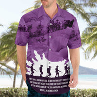 Anzac Day Gallipoli Personalised Hawaiian Shirt Purple Poppy Flowers LT9 - Polynesian Pride