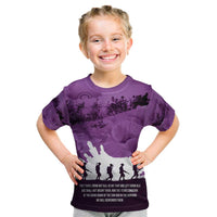 Anzac Day Gallipoli Personalised Kid T Shirt Purple Poppy Flowers LT9 Purple - Polynesian Pride