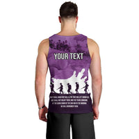 Anzac Day Gallipoli Personalised Men Tank Top Purple Poppy Flowers LT9 - Polynesian Pride