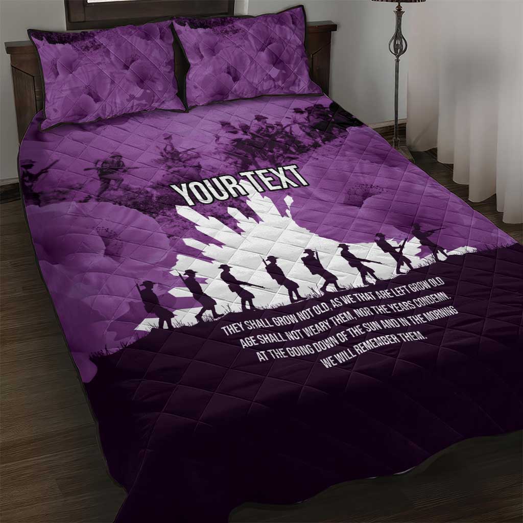 Anzac Day Gallipoli Personalised Quilt Bed Set Purple Poppy Flowers LT9 Purple - Polynesian Pride