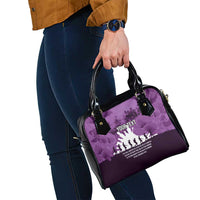 Anzac Day Gallipoli Personalised Shoulder Handbag Purple Poppy Flowers