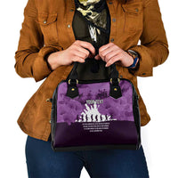 Anzac Day Gallipoli Personalised Shoulder Handbag Purple Poppy Flowers