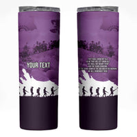 Anzac Day Gallipoli Personalised Skinny Tumbler Purple Poppy Flowers