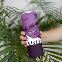 Anzac Day Gallipoli Personalised Skinny Tumbler Purple Poppy Flowers