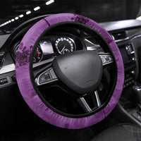 Anzac Day Gallipoli Steering Wheel Cover Purple Poppy Flowers LT9 Universal Fit Purple - Polynesian Pride